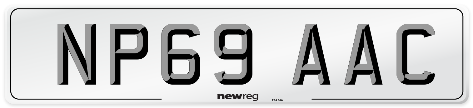NP69 AAC Number Plate from New Reg